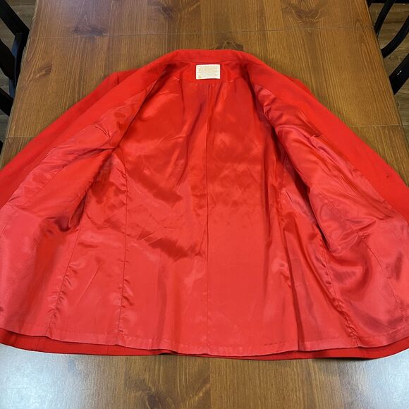 VTG Pendleton Blazer Women 10 Red 100% Wool Two Button Lined Jacket Made USA 60s - Picture 3 of 16